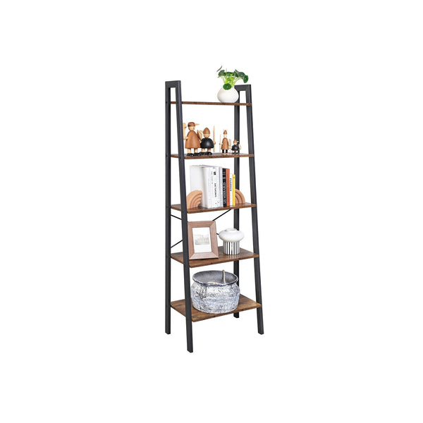 Standing Rack - Decoration Board - Bibliotecă - Bookplank - Cabinet de living - Mobilier pentru sufragerie - maro vintage / negru