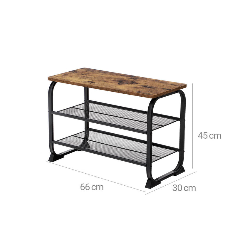 Shoe Cabinet - Shoe Bench - Industrial Design - Shoe Rack - Med 2 scheman - rundad ram -