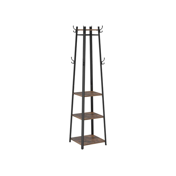 Rack de manteau en conception industrielle - porte-manche avec 3 étagères - vintage