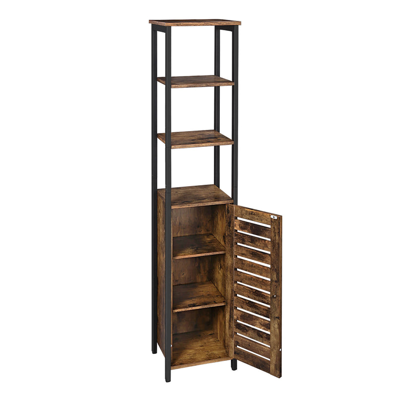 Armoire de cuisine étroite avec 3 racks - industriel - marron