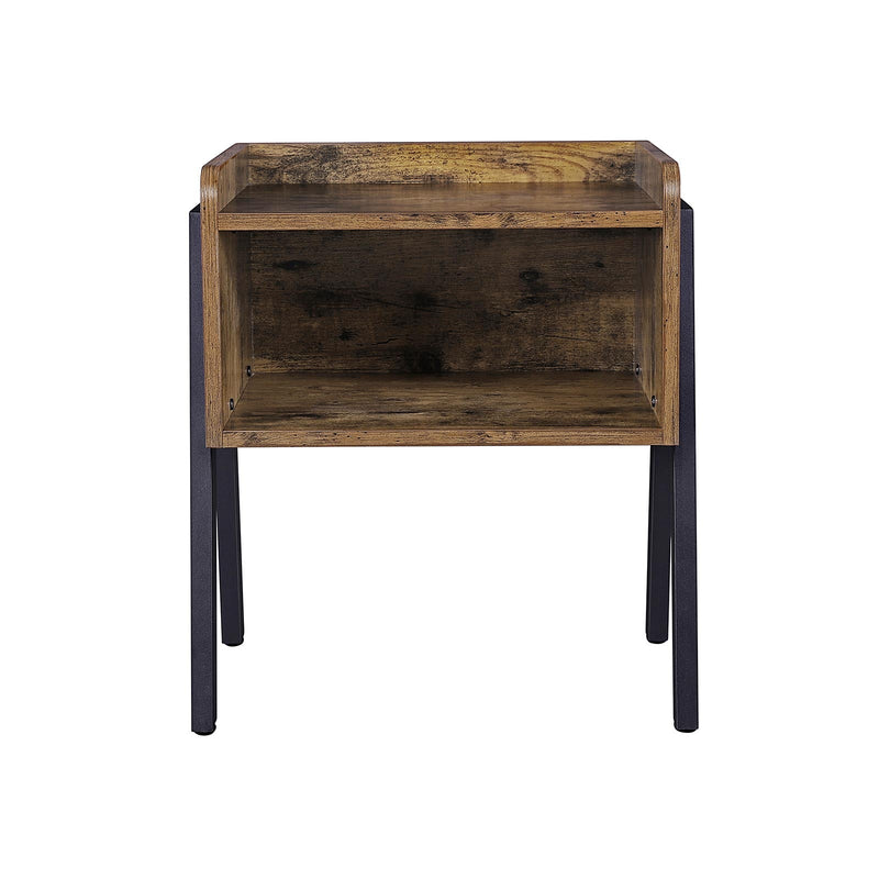 Tableau de chevet - Table d'appoint - en style industriel - avec compartiment ouvert - Brown