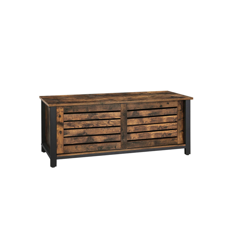 TV-tafel - TV-meubel - Met schuifdeuren -110 x 40 x 45 cm - Donkerbruin