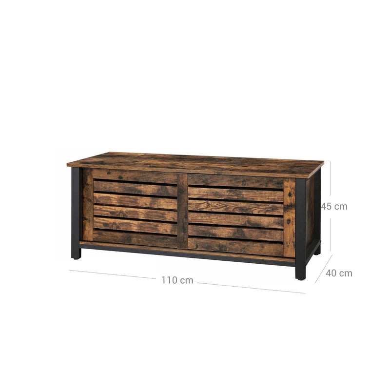 TV-tafel - TV-meubel - Met schuifdeuren -110 x 40 x 45 cm - Donkerbruin