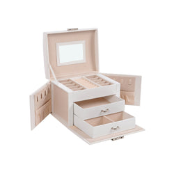 Låsbar smyckesbox - Jeweler Box - Mirror - White