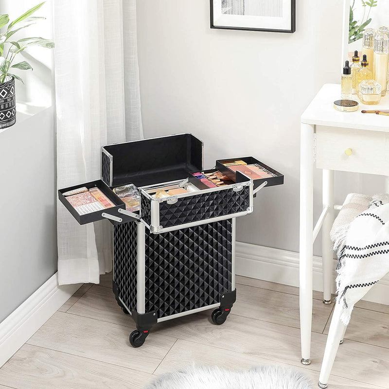 Cosmeticakoffer - Make-up Koffer - Trolley - Zwart