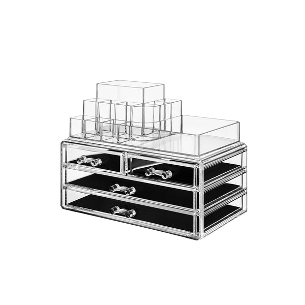 Cosmetic Organizer - Met 4 laden en 11 vakken - Transparant