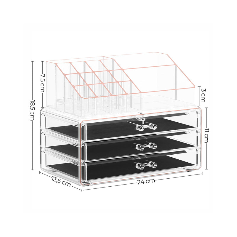 Cosmetics -organizator - Make -up Organizator - de la acrilic