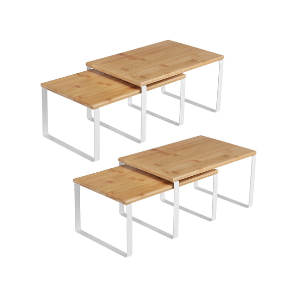 Keukenorganizers - Keukenplanken - Set van 4 - Hout - Wit