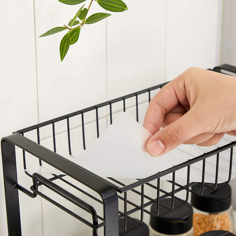 Herb Rack - Kitchen Rack - Opbevaringsstativ - bordplade - Køkkenopbevaring - badeværelsesstativ - sort