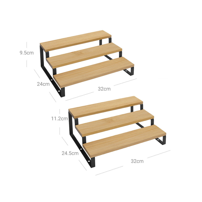 Bamboe Kruidenrekken - Keukenrekken set van 2 - Naturel / Zwart