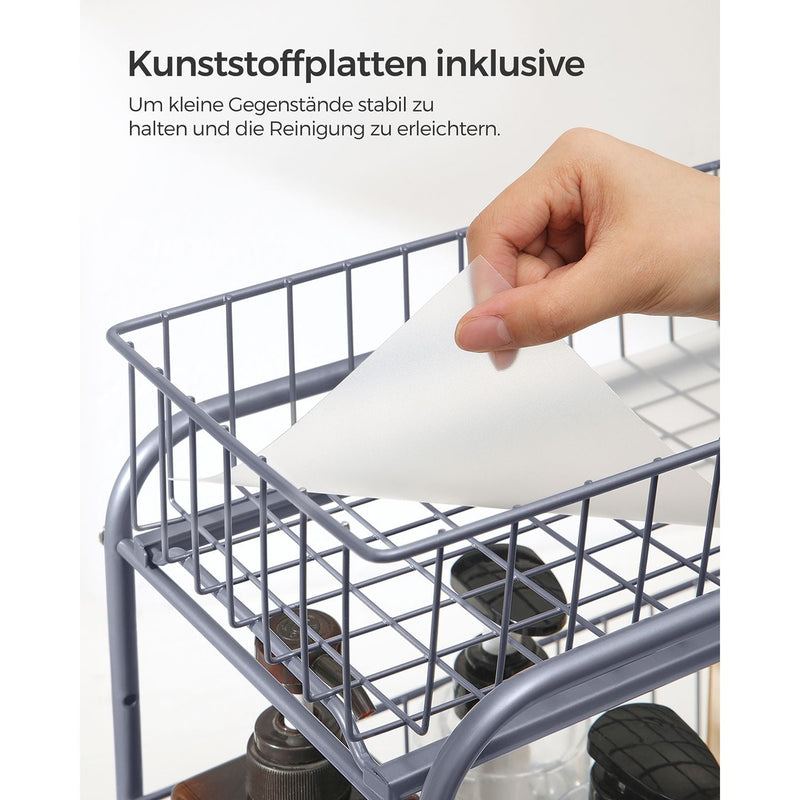 Køkkenarrangør - Kitchen Rack - 2 Udvidelige skuffer - Til skab - Stabelbar - Sølv