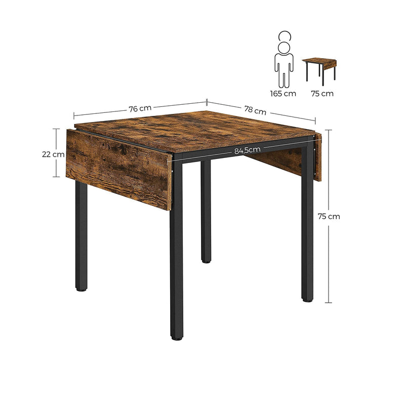 Keukentafel -  Eettafel - Voor 4 Personen - in industriële stijl - Bruin