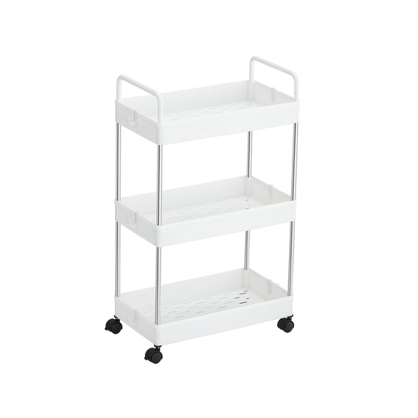 Kitchen Trolley - Rollerbil - med 3 niveauer - med hjul - Hvid