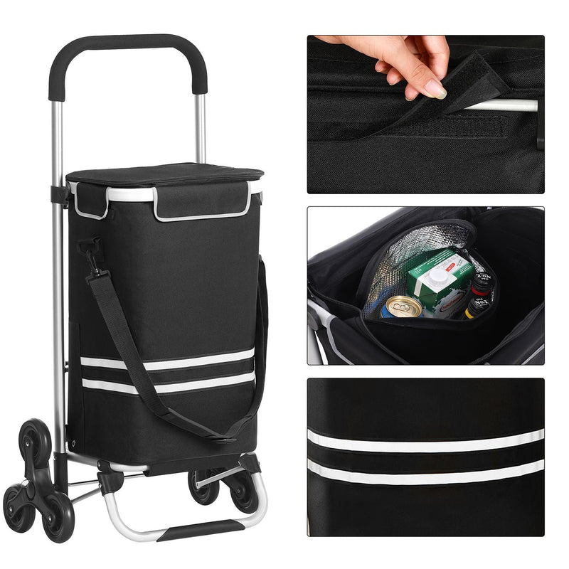 Cart de magasin - chariot de magasinage - pliable - 35L - noir