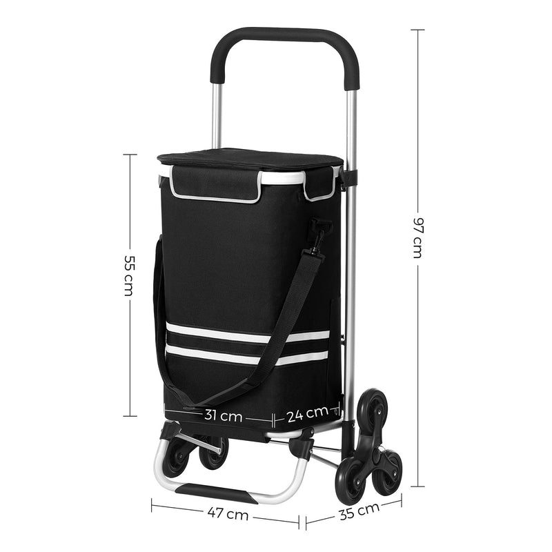 Cart de magasin - chariot de magasinage - pliable - 35L - noir