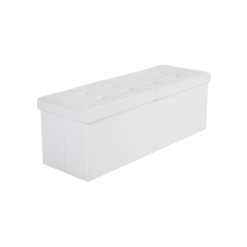 Tabouret de sièges pliables - canapé - boîte de place - avec 120 litres d'espace de stockage - Poef de rangement - Boîte de rangement -Wit