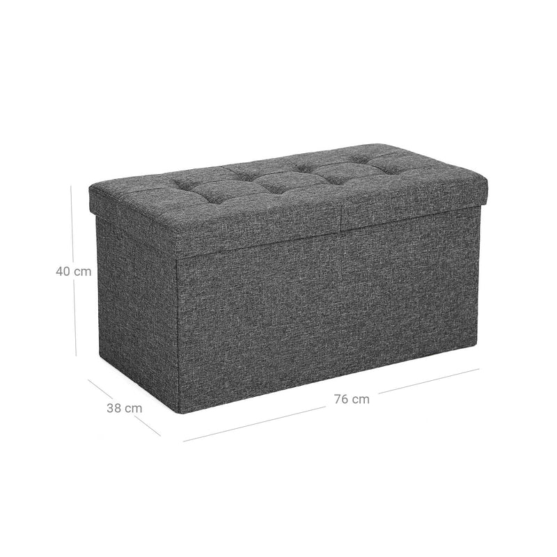 Sofa pliable - Boîte de repos - Boîte de rangement - Ottoman de rangement - Pouf - Gray