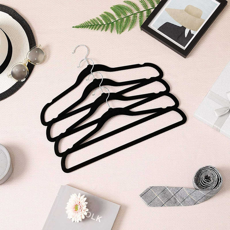 Kleerhangers - Îmbrăcăminte de îmbrăcăminte - pandantive - catifea - set de 30 de bucăți - 360 grade rotind cârlig - negru