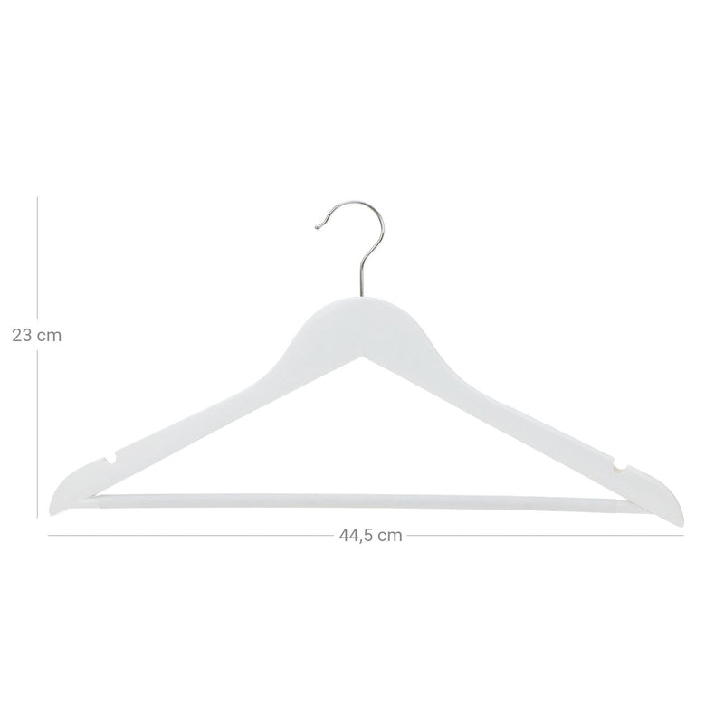 Träkläderhängare - Uppsättning av 20 - Solid Wood Kleer Hanger - Anti -Slip - White