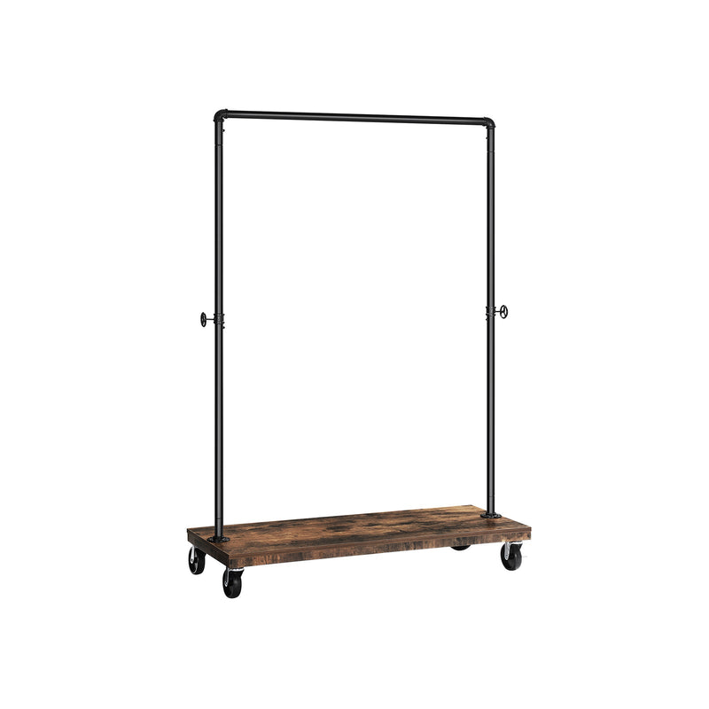 Rack de vêtements - Tie de vêtements - charge maximale de 90 kg - porte-couche avec planche - roues verrouillables - Design industriel