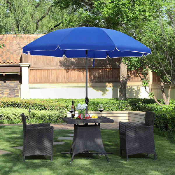 Parasol - Garden Parasol - Ø 160 cm - Octogonal - Tiltable - avec manivelle - bleu