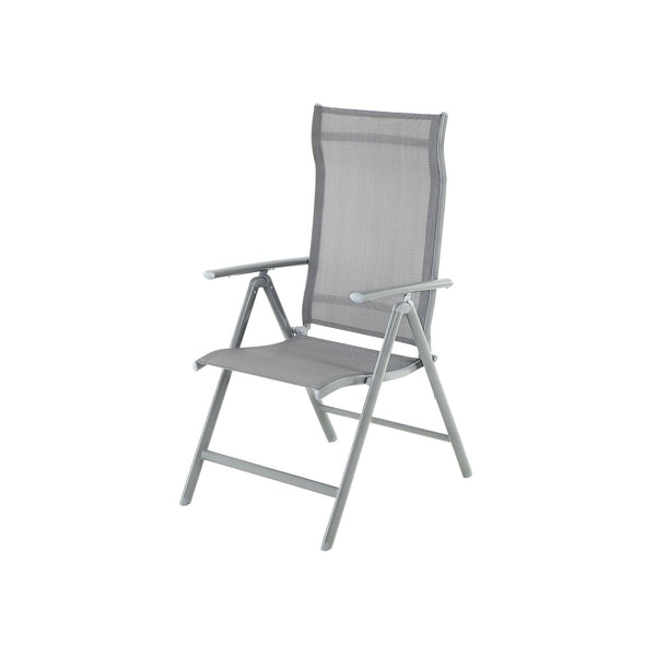 Tuinstoel - Klapstoel - Buitenstoel - Aluminium frame - Draagvermogen tot 150 kg - Grijs