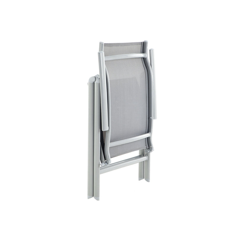 Tuinstoel - Klapstoel - Buitenstoel - Aluminium frame - Draagvermogen tot 150 kg - Grijs