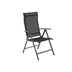 Chaise de jardin - chaise pliante - avec cadre en aluminium robuste - dossier réglable - noir