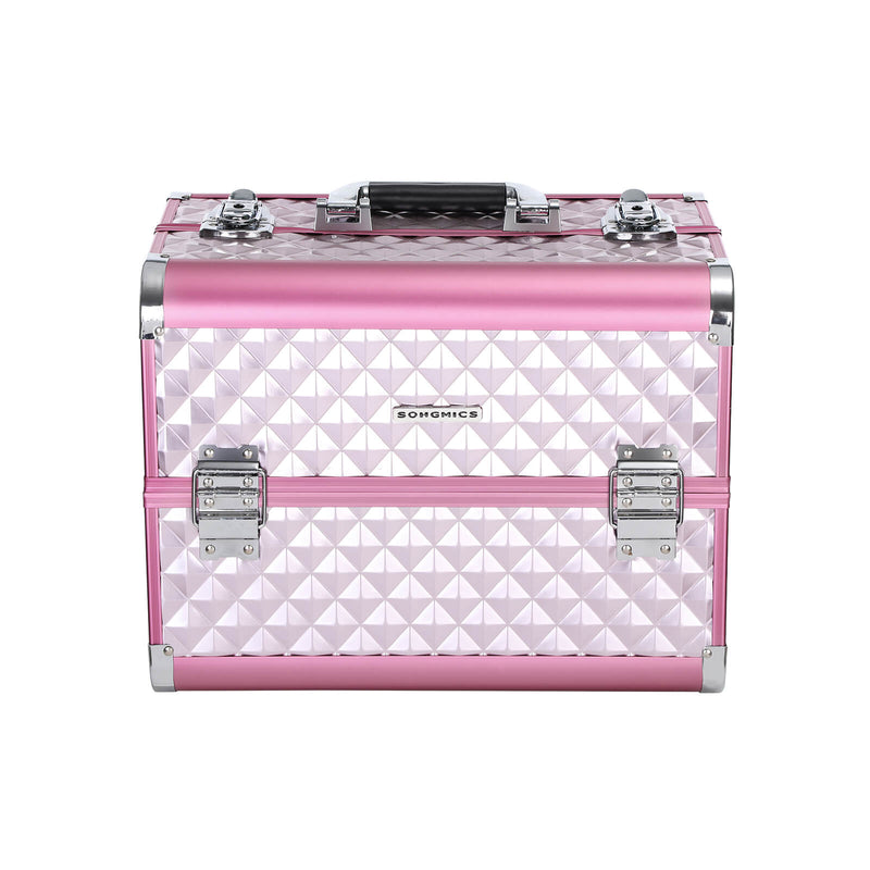 Make-up box - Toiletbox - Roze-zilver - 36 x 28 x 23 cm