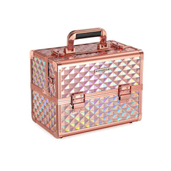 BeautyCase - Making -Up Suitcase - Espace de rangement pour le maquillage - Organisateur - Rosé métallique