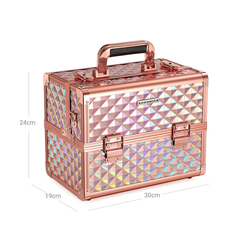 BeautyCase - Make -up Valize - Spațiu de depozitare pentru machiaj - Organizator - Rosé metalic