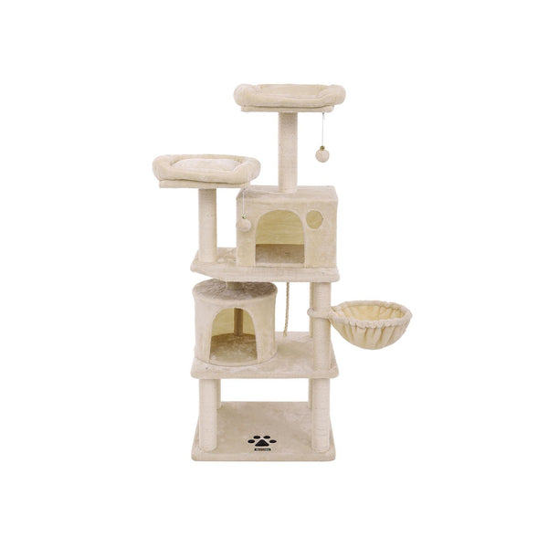 Krabpaal - 2 Grotten - 2 Plateaus - Kattenboom - 152 cm - Beige