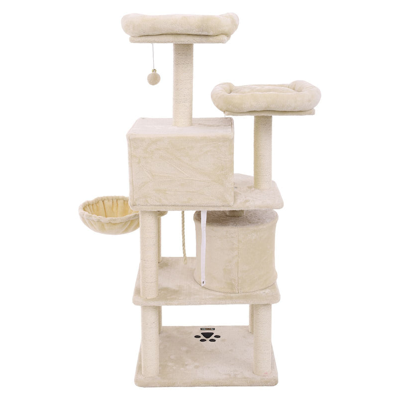 Scratching Post - 2 huler - 2 Plateauer - Cat Tree - 152 cm - Beige