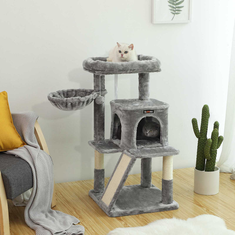 Cat Tree - avec une grande plate-forme - avec Cave - Playhouse - Klimboom pour les chats - Gray