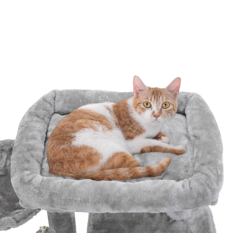 Cat Tree - avec une grande plate-forme - avec Cave - Playhouse - Klimboom pour les chats - Gray