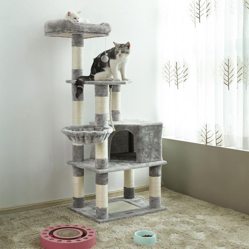 Cat House - Cat Toys - Cat Tree - Scratching Post - Gris clair