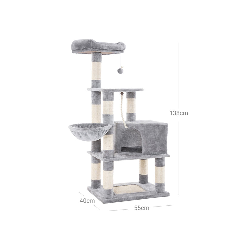 Cat House - Cat Toys - Cat Tree - Scratching Post - Light Grey