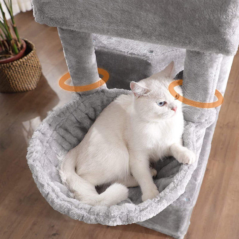 Scratching Post - Climbing Post - Cat Pole - Cat House - Cat Basket - Cat Toys - Light Grey