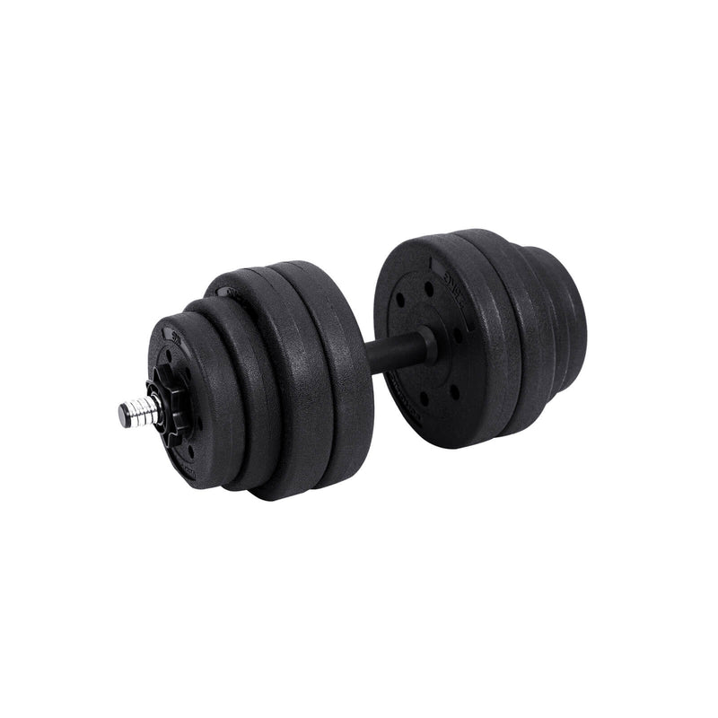 Halterset - Verstelbare kunststof dumbbell - Met aansluitende stalen buis - 20 kg/30 kg