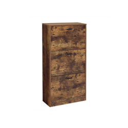 Skodabinet - med 3 foldedøre - 3 -Layer - Wooden Storage Skab - Perfekt til smal indgang - 60 x 24 x 120 cm