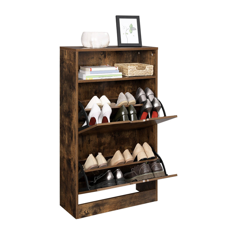 Shoe Cabinet - Shoe Rack - Shoe Cabinet - Shoe Storage - Rustic Brown