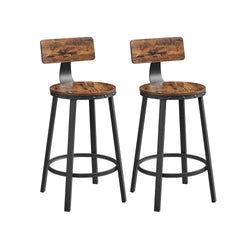 Tabourets de bar ensemble de 2 - style industriel - brun vintage / noir