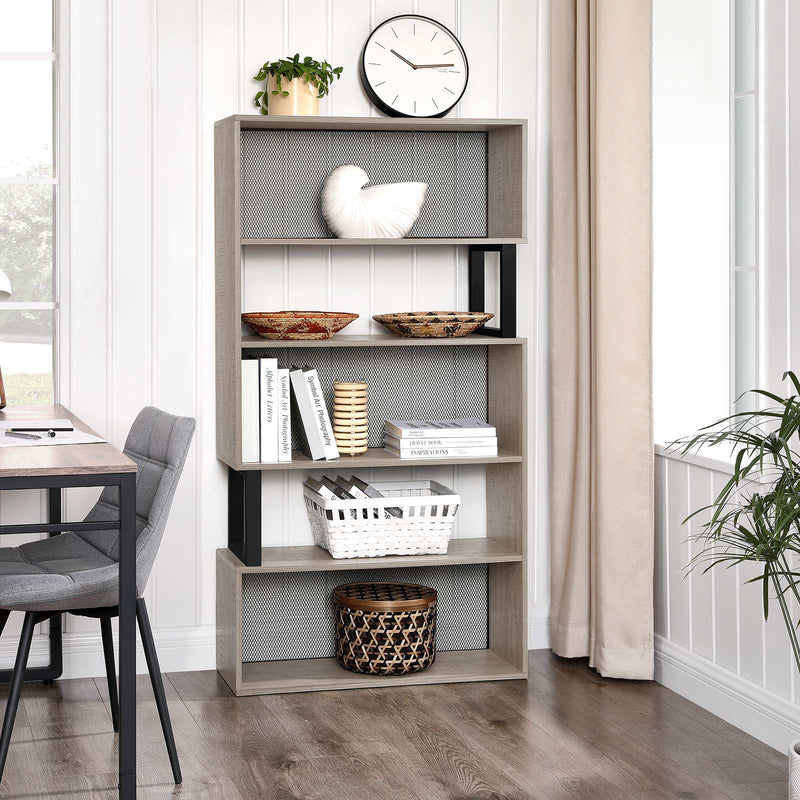 Bibliothèque - armoire de rangement - armoire de salon - moderne - 3 étagères - gris