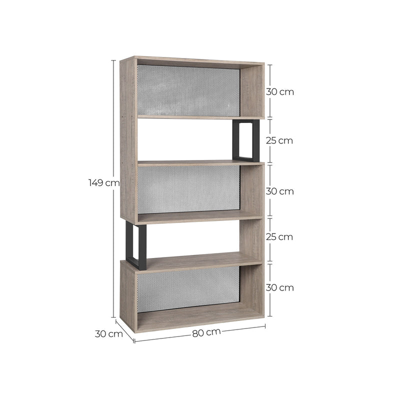 Bogreol - Opbevaringsskab - Stue Cabinet - Moderne - 3 hylder - Grå