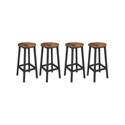 Tabourets de bar ensemble de 4 - design industriel - marron / noir