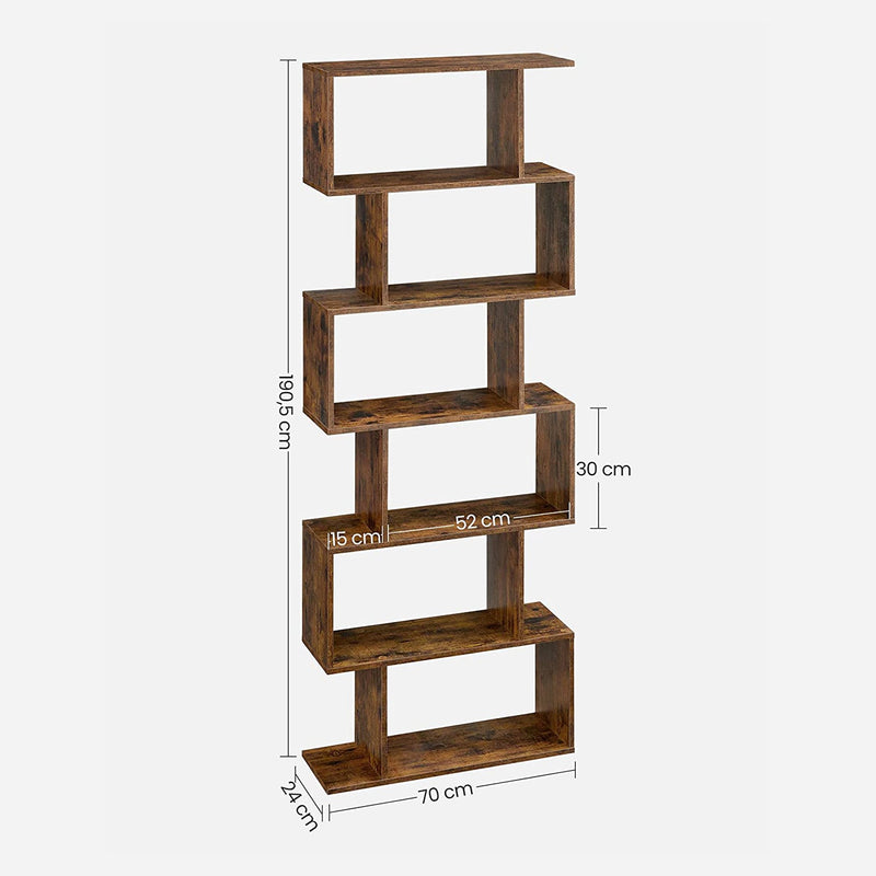 Bibliothèque avec 6 niveaux - Cabinet de présentation détaché - Brown