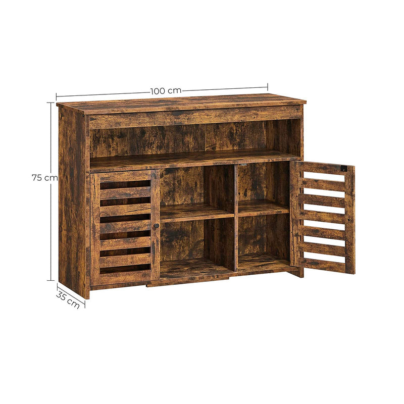 Sideboard cu 2 uși și compartimente deschise - Brown Vintage