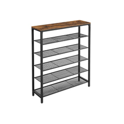 Shoe Cabinet - Shoe Rack - Med 5 rasternivåer - En generös yta - Metallram - Industriell design