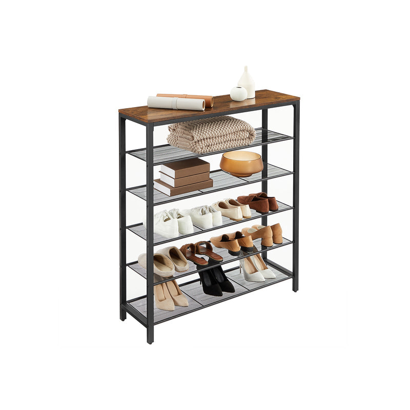 Armoire à chaussures - Rack à chaussures - avec 5 niveaux raster - une surface généreuse - Cadre métallique - Design industriel