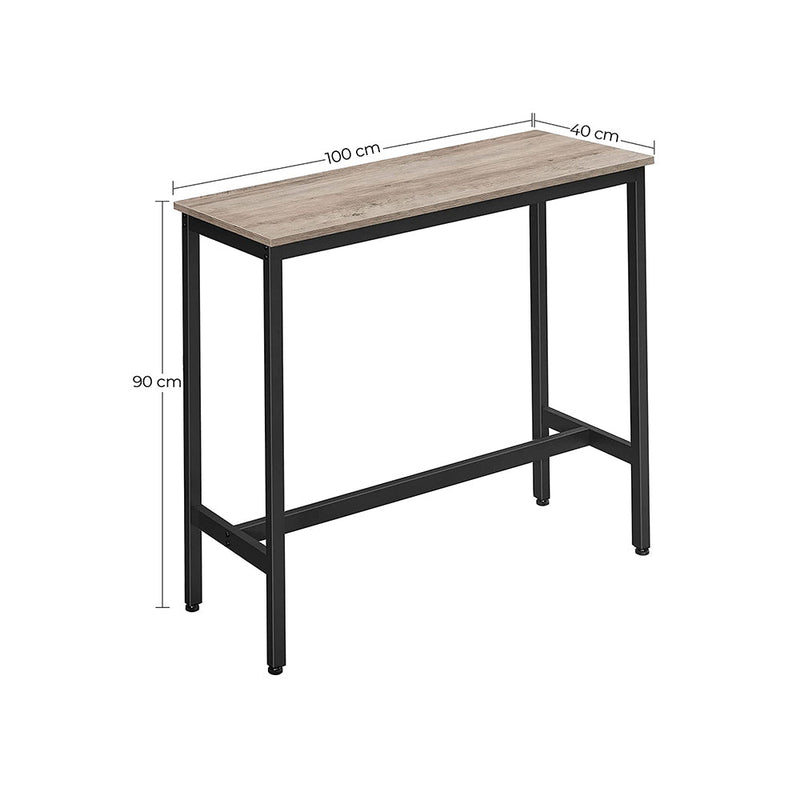 Tableau à barres - Table d'appoint - COMPTOP - Table de cuisine - Gris / noir